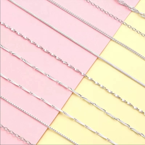 Anthropologie 925 Silver Sparkling Clavicle Chain Choker Necklace - Picture 9 of 16